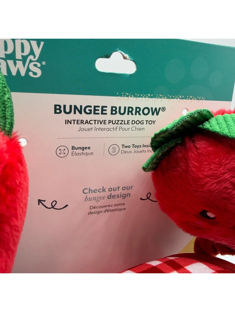 ZippyPaws Burrow Squeaky Plush Dog Toy Strawberry Jam Jar Zippy Paws ZP1113 NEW
